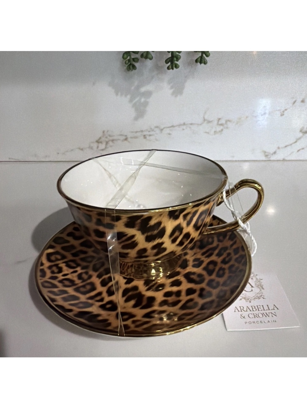 ARABELLA & CROWN Leopard Print  Tea Cup & Saucer